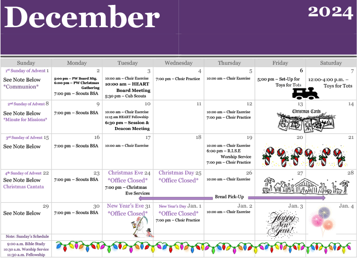 December Events Calendar